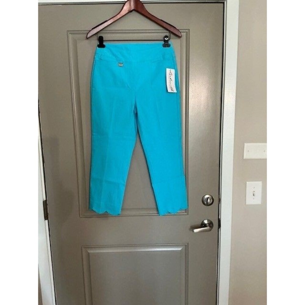 LuLu B Relaxing Fun Colorful Pull on Skinny Pants AnKle Length Sz 6 Blue *** - Picture 2 of 6
